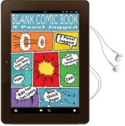 Blank Comic Book: 9 Panel Jagged: Make Your own Comic Books With These Comic Book Tempates Audiobook download free by Blank Books 'N' Journals